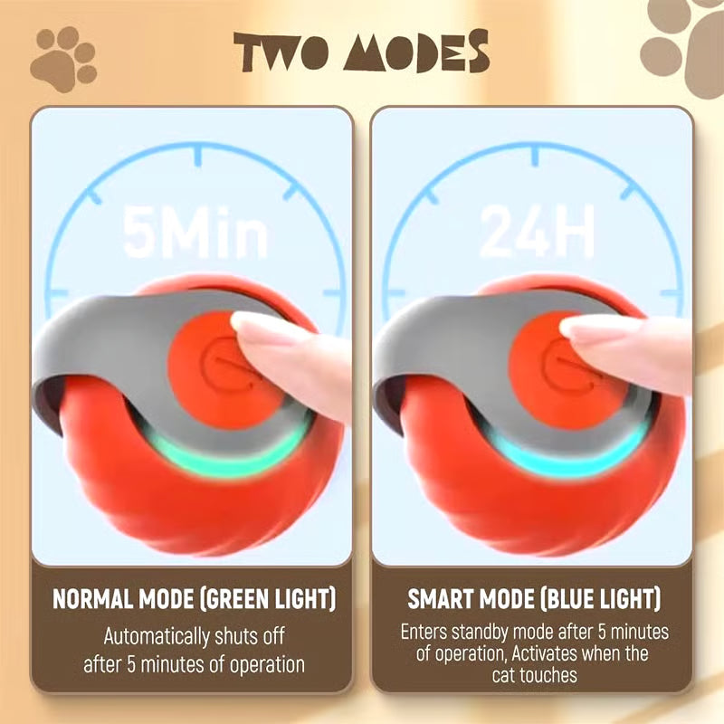 🐾Interactive Electric Rolling Ball with Teasing Tail – Smart Cat Toy for Indoor & Outdoor Fun 🎉🐱
